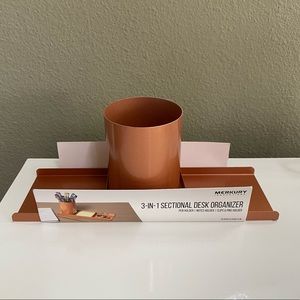 Merkury Innovations Metal Desk Organizer - 3 Sections - Metal - Gender Neutral